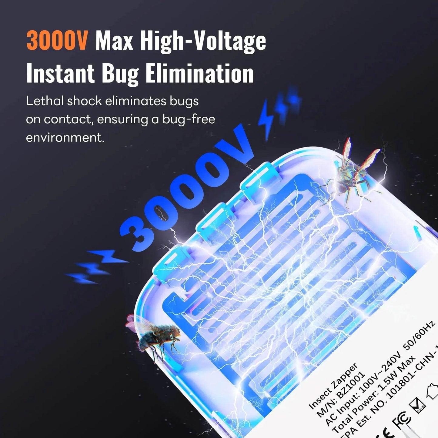 Indoor Bug Zapper UV Light Electric Fly Killer | Mosalogic - mosalogic