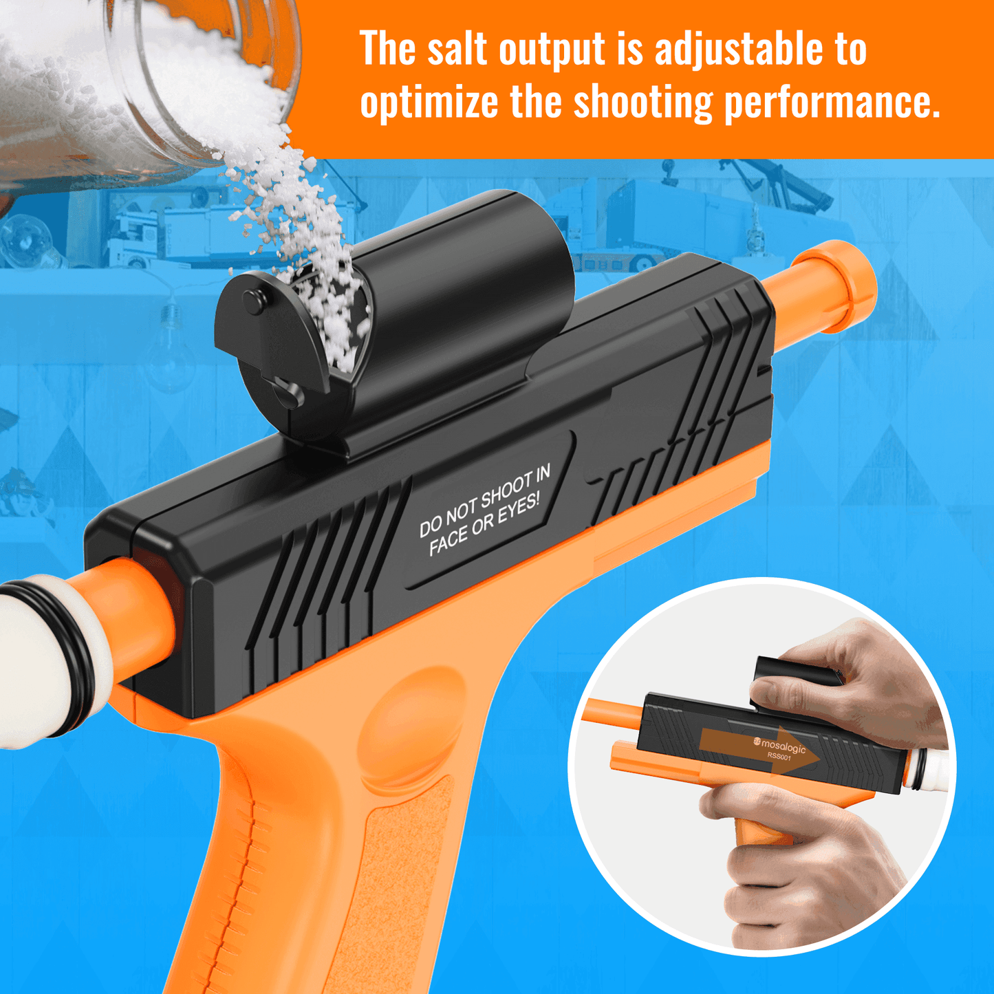 Mosalogic Bug Salt Gun Fly Killer - 150 Shots, Non-Toxic, Effective Solution - mosalogic