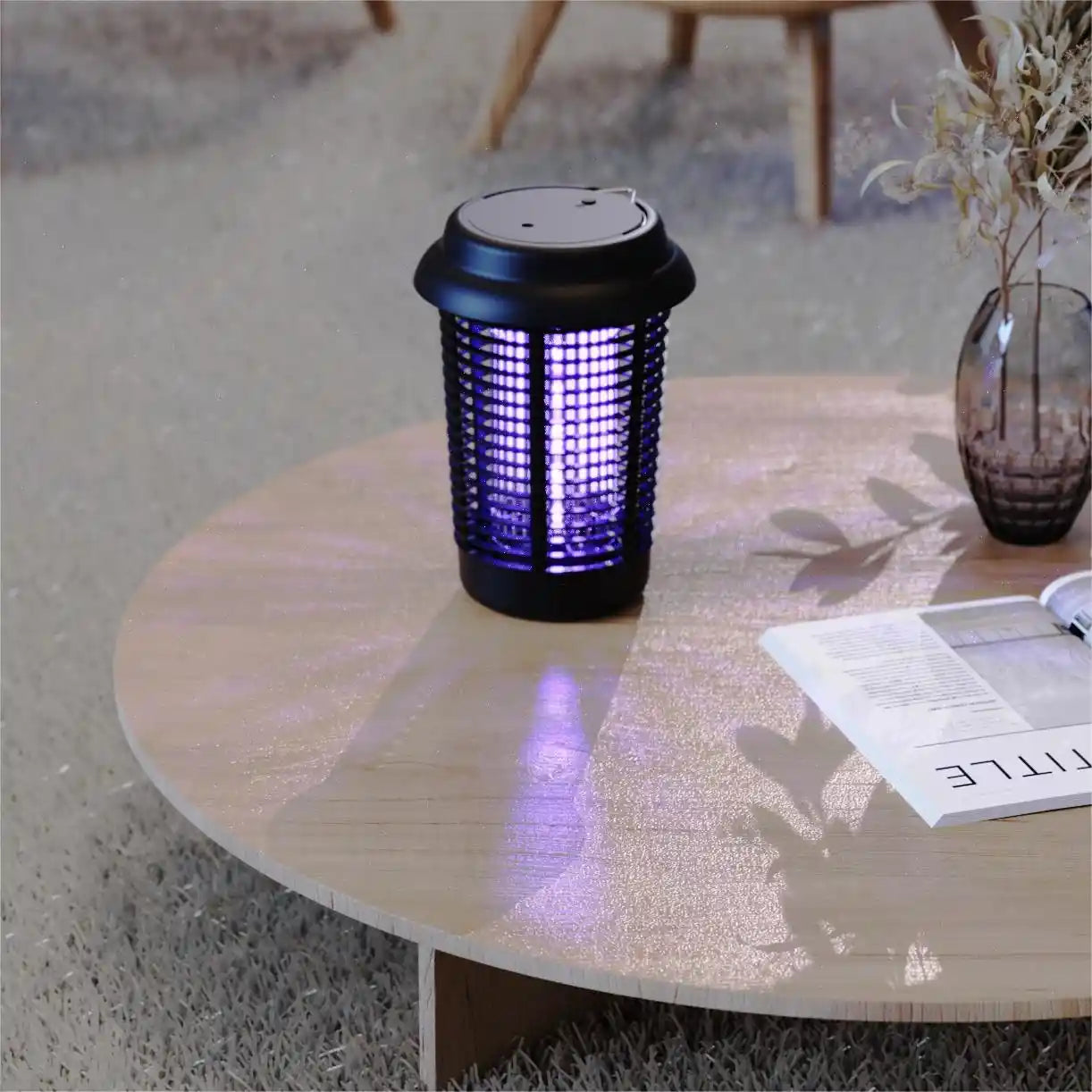 Outdoor Bug Zapper UV Light - Electric Insect Killer Pest control Devices mosalogic An_outdoor_electric_shock_ultraviolet_mosquito_killer_is_placed_on_the_table.
