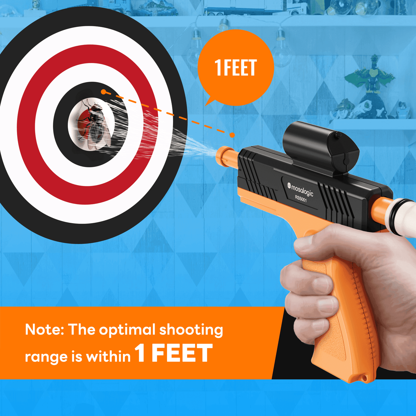 Salt Gun Fly Killer - 150 Shots Non-Toxic | Mosalogic Pest Control mosalogic Description_of_Shooting_Distance_for_Salt_Gun