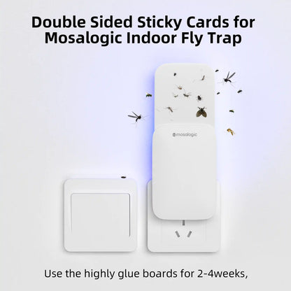 Mosalogic Sticky Glue Cards Refills (5 Pack) Pest Control Refills mosalogic Double_Sided_Sticky_Cards_for_Mosalogic_Indoor_Fly_Trap