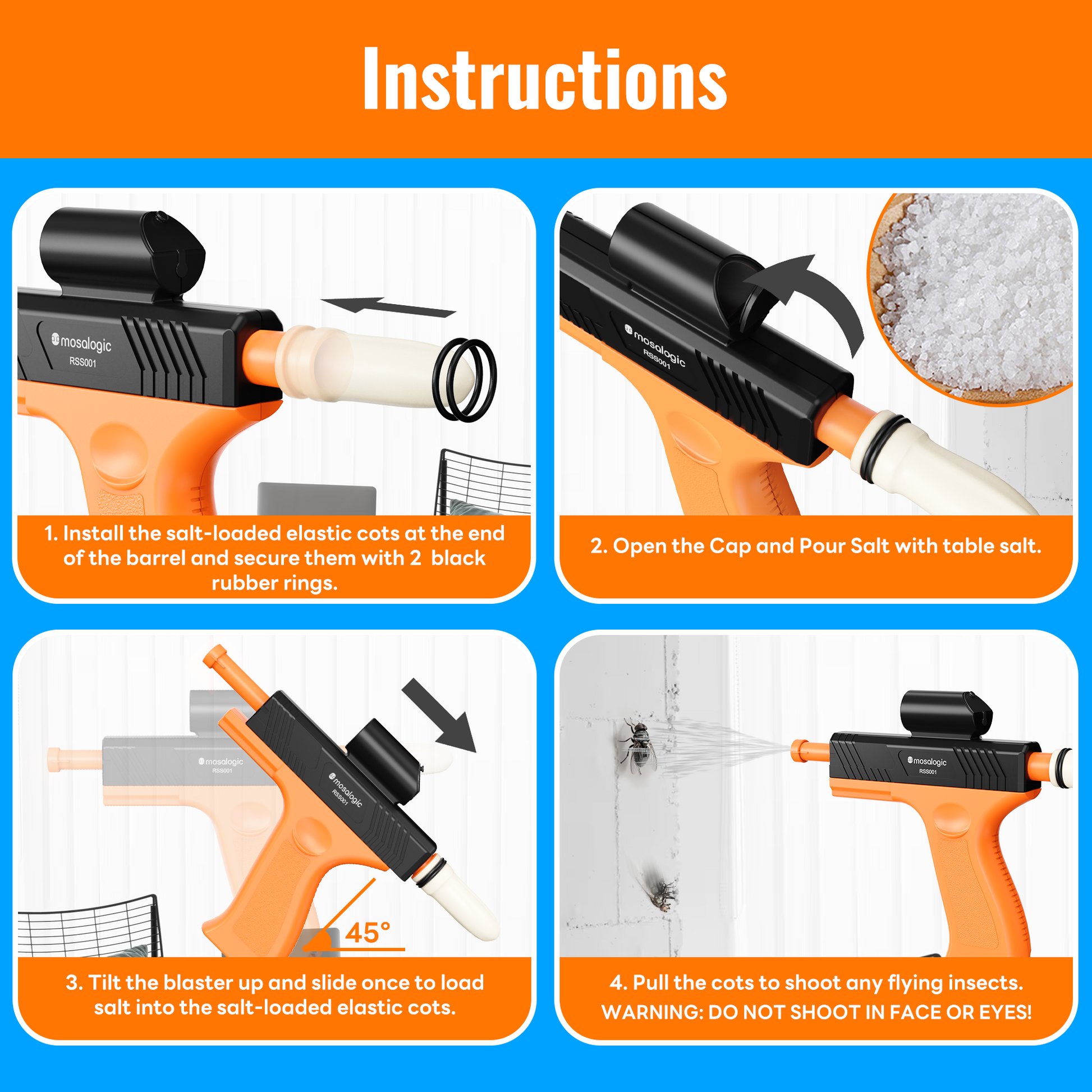 Mosalogic Bug Salt Gun Fly Killer Salt - mosalogic