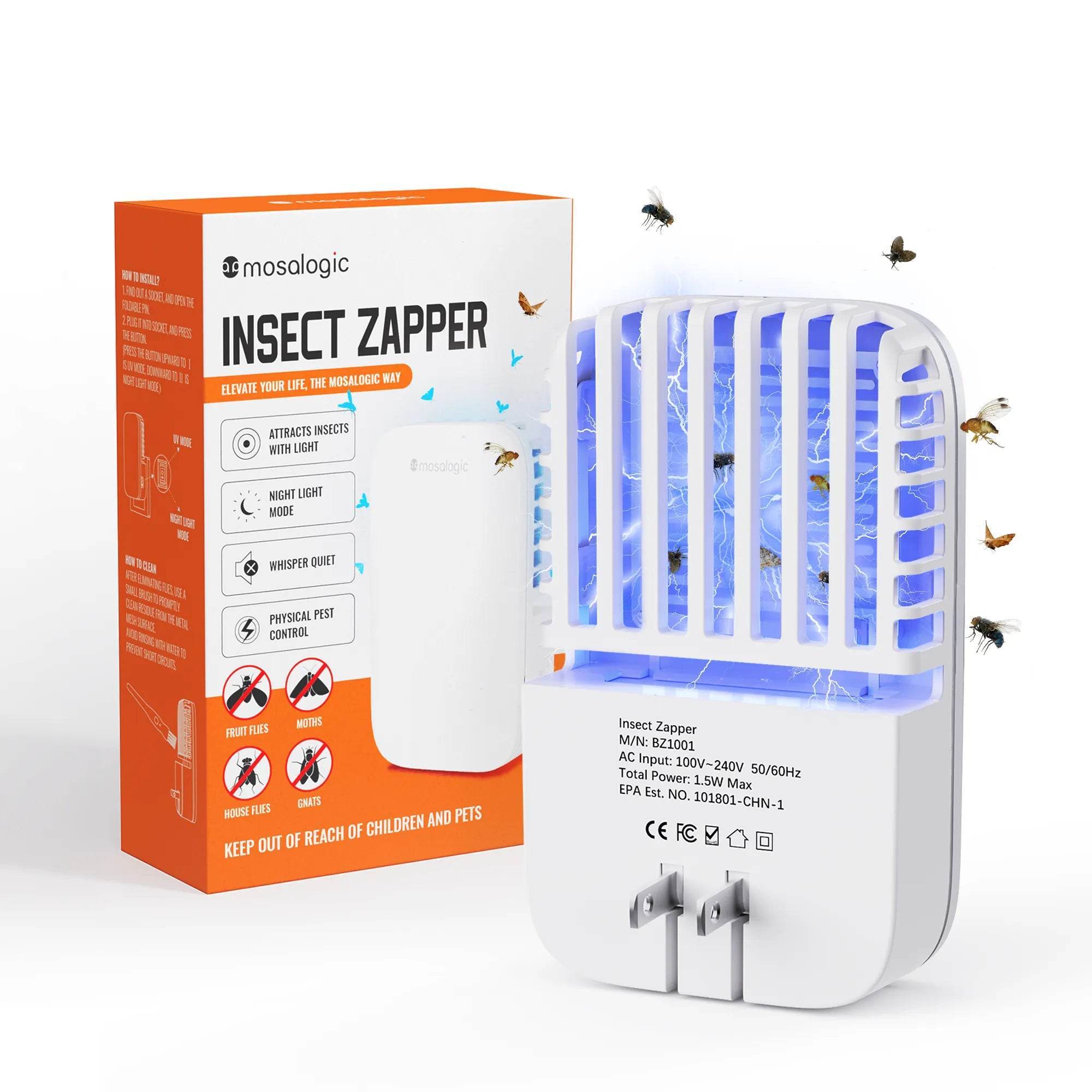 Indoor Bug Zapper UV Light Electric Fly Killer | Mosalogic - mosalogic