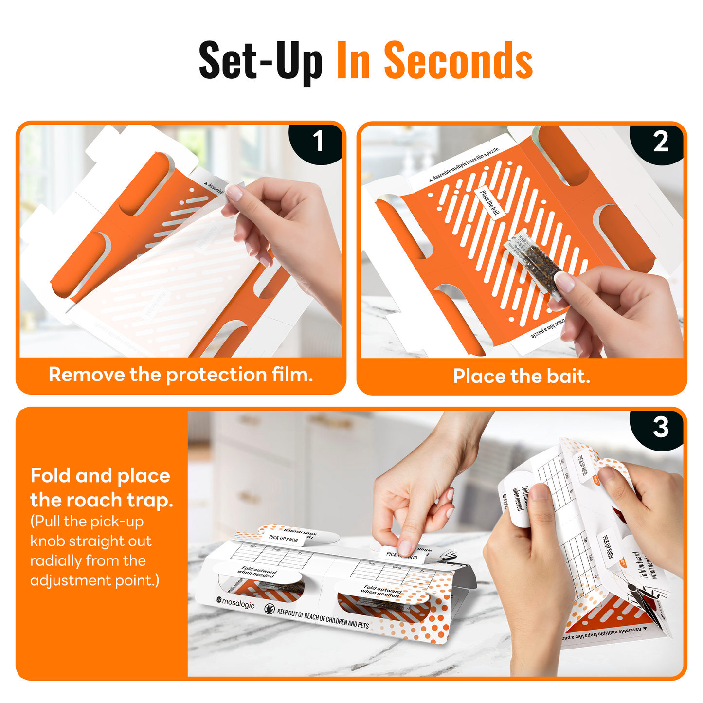 Mosalogic Roach Traps Indoor (12 Pack) Pest Control Devices mosalogic Mosalogic_cockroach_trap_size_and_dimensions_guide