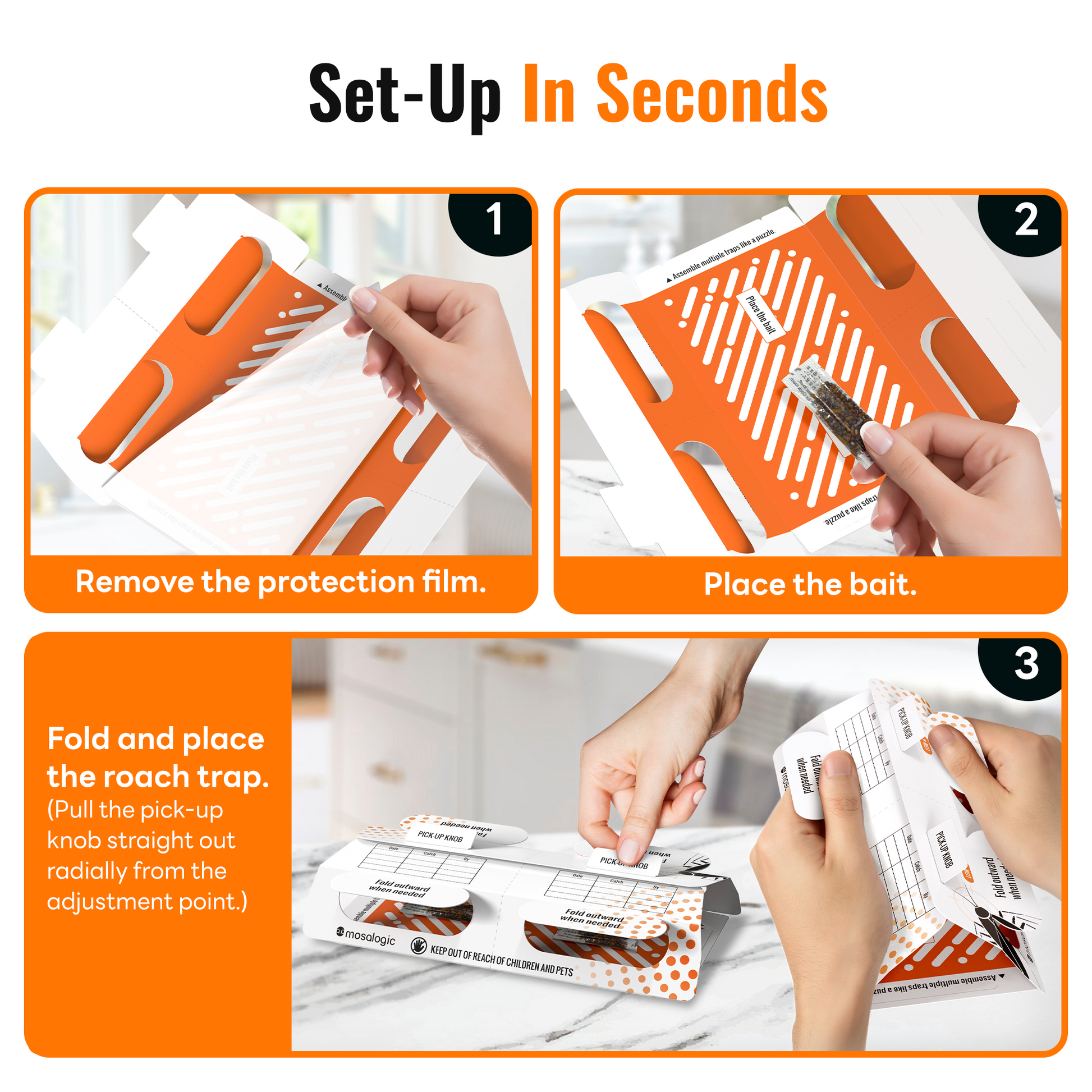 Mosalogic Roach Traps Indoor (12 Pack) Pest Control Devices mosalogic Mosalogic_cockroach_trap_size_and_dimensions_guide