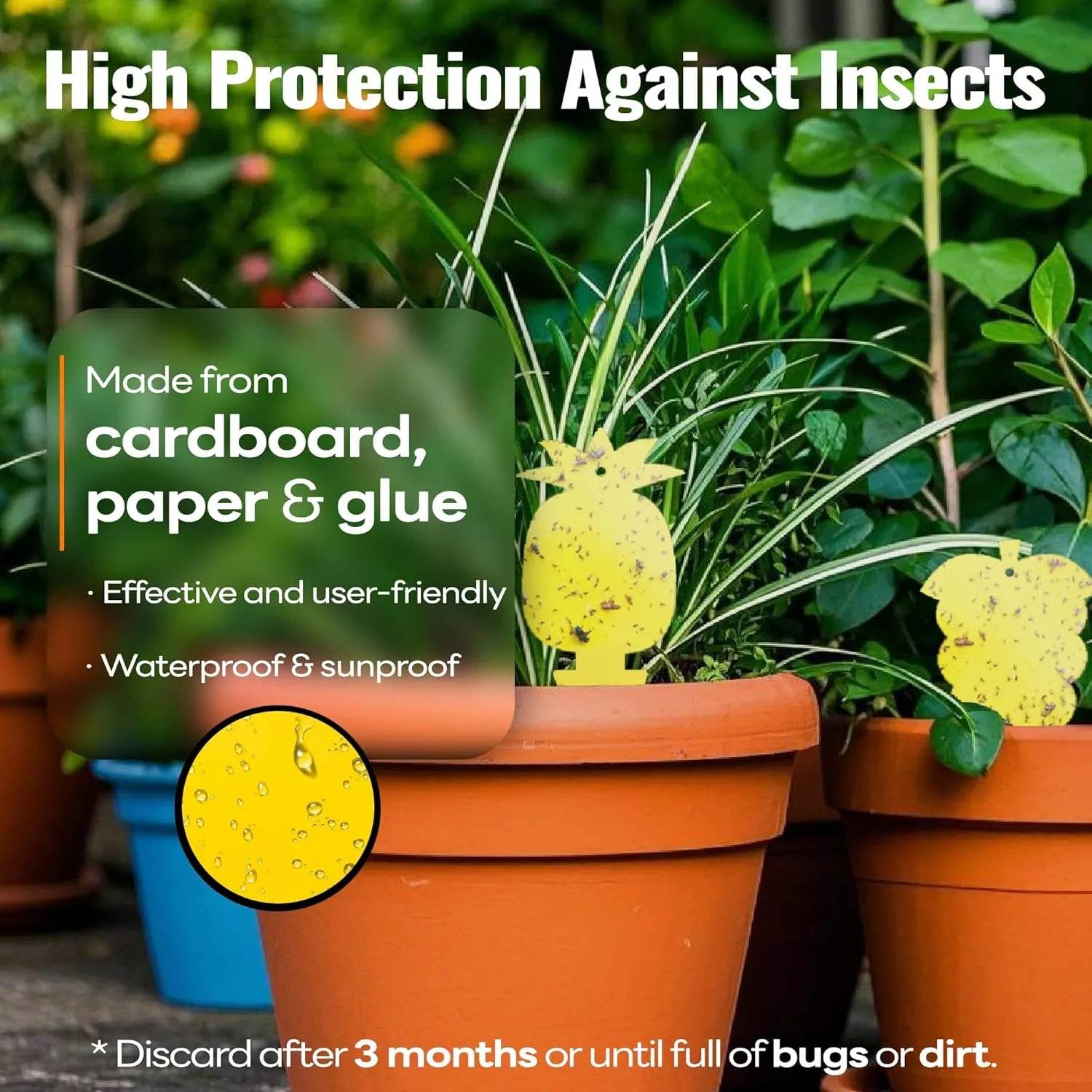 sticky fly traps for house plants Yellow Sticky Traps for Plants - Gnat Killer 30/60 Pack