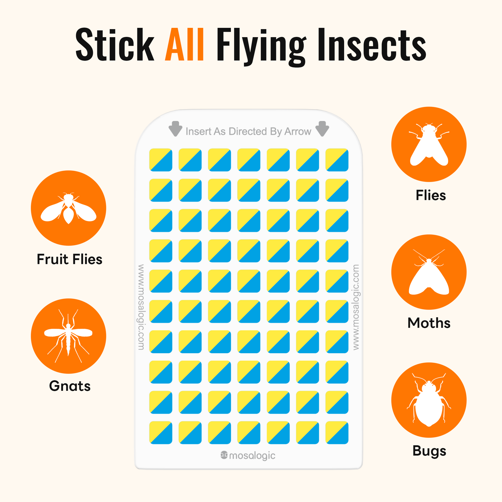 Mosalogic Sticky Card Plug Refill Replacement Glue Cards-10pack Fly Trap Refills & Sticky Cards mosalogic Replacement_sticky_cards_for_Mosalogic_indoor_pest_control