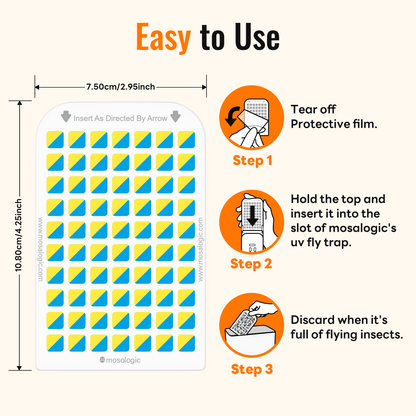 Mosalogic Sticky Card Plug Refill Replacement Glue Cards-10pack Fly Trap Refills & Sticky Cards mosalogic Sticky_glue_card_refill_installation_for_UV_fly_trap_device