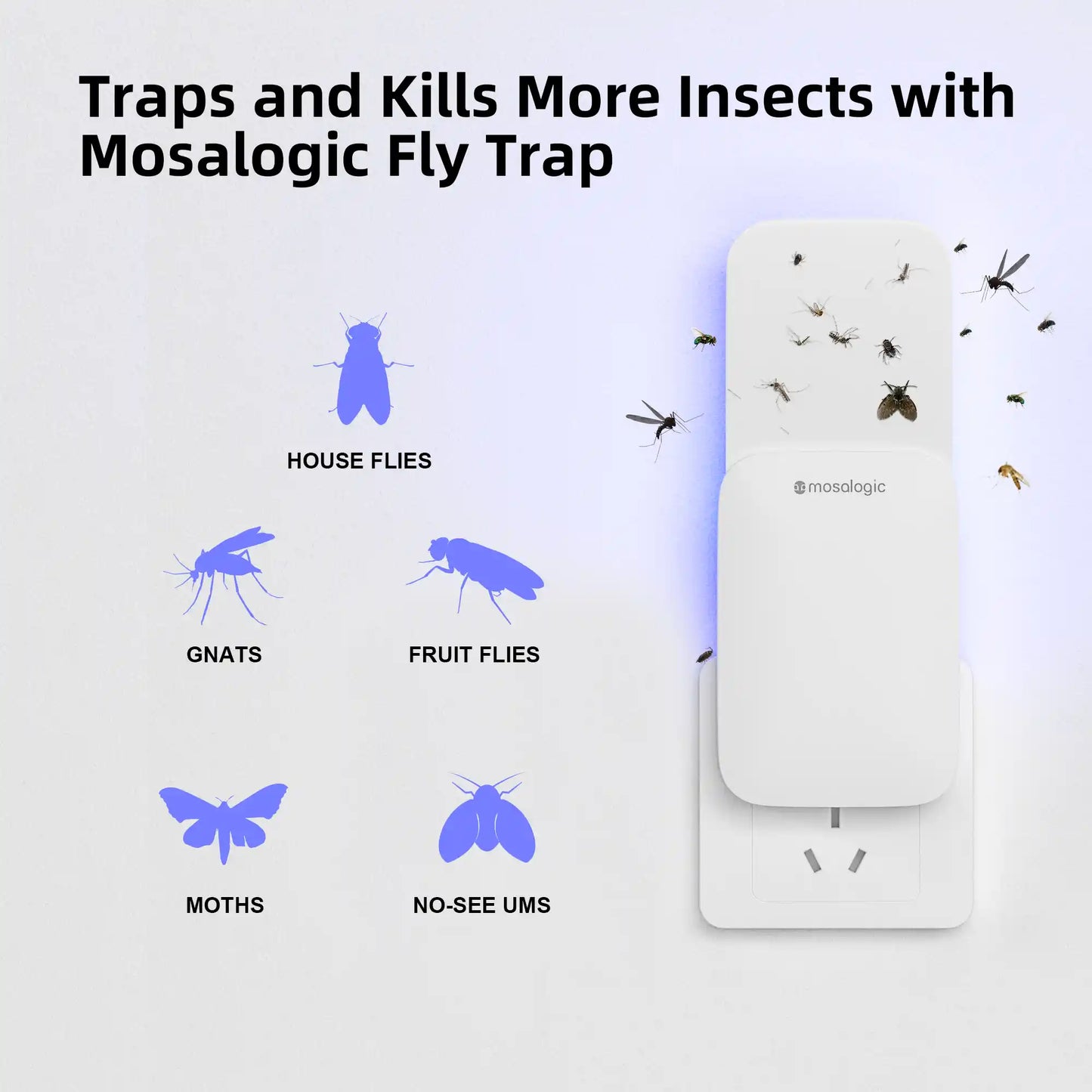 Mosalogic Sticky Glue Cards Refills (5 Pack) Pest Control Refills mosalogic Traps_and_Kills_More_Insects_with_Mosalogic_Fly_Trap