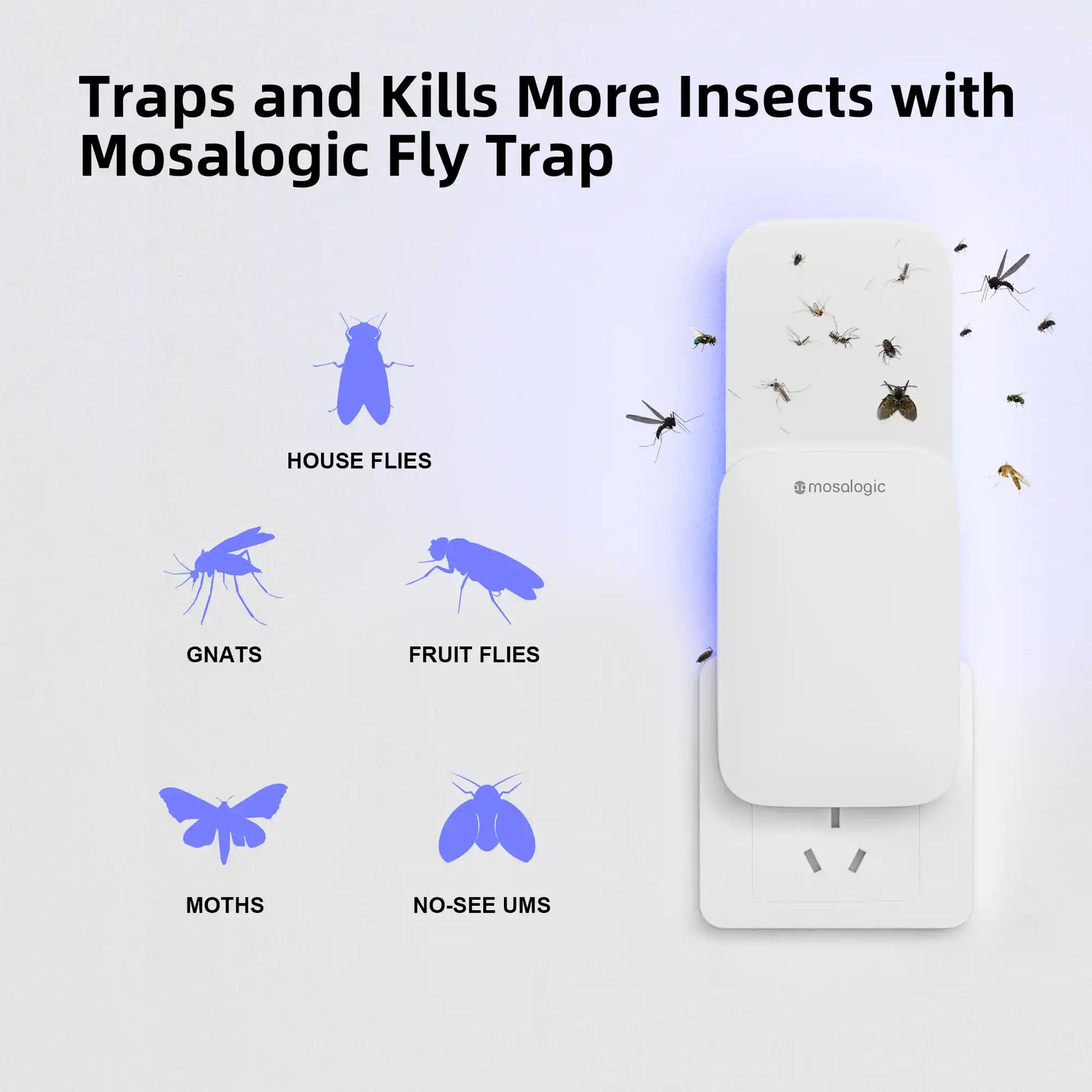 Mosalogic Sticky Glue Cards Refills (5 Pack) Pest Control Refills mosalogic Traps_and_Kills_More_Insects_with_Mosalogic_Fly_Trap