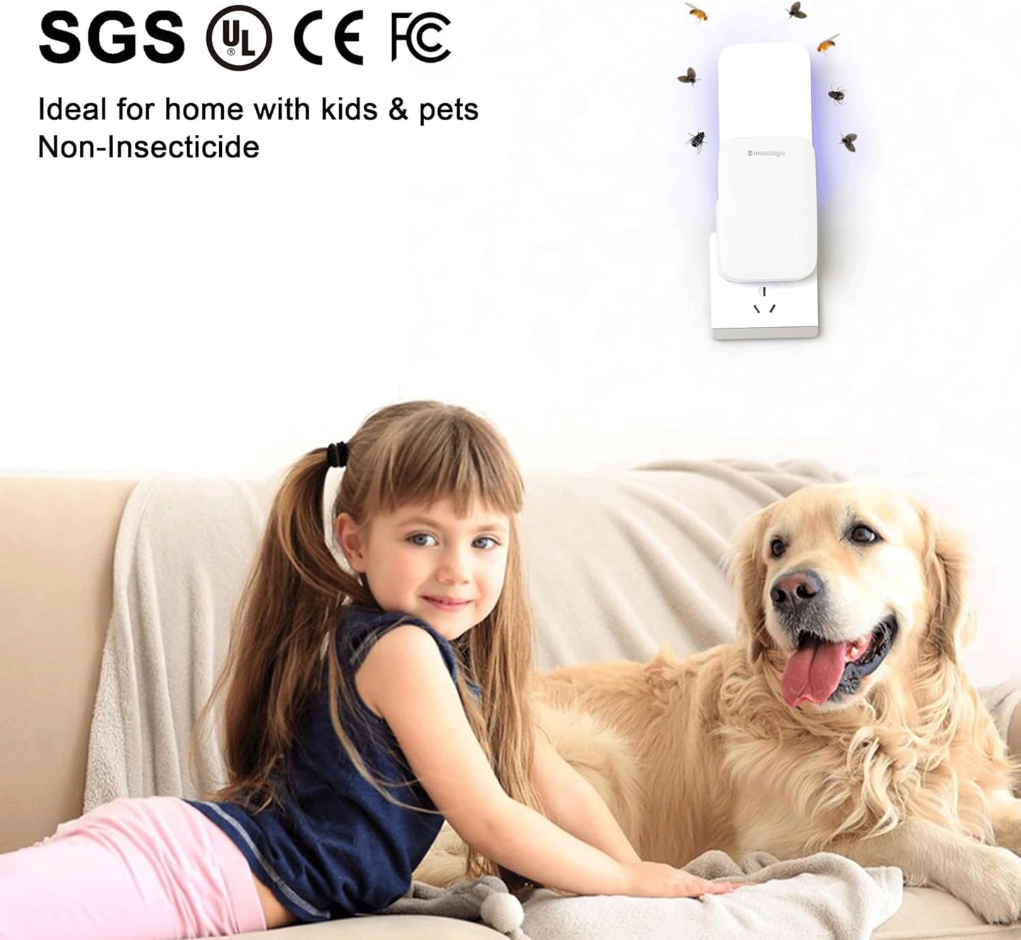 Mosalogic Fruit Fly Traps for House Use Gnat Trap Flying Insect Trapper Pest Control mosalogic UVA_Flying_Insect_Trap_Ideal_forhomewithkids_pets_Non-lnsecticide