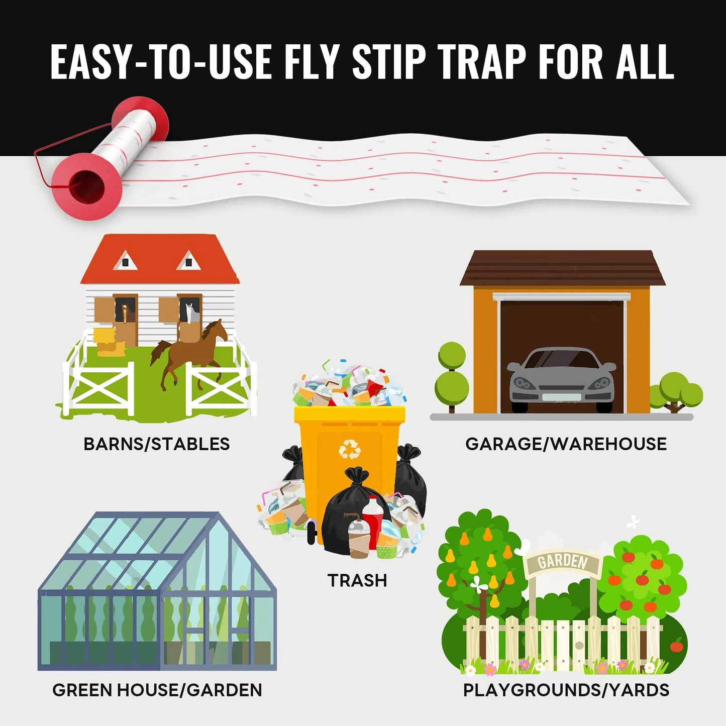Mosalogic Giant Glue Fly Trap Pest Control Accessories mosalogic easy_to_use_fly_stip_trap_for_all